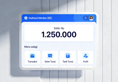Dashboard member M88 setelah login sukses menampilkan saldo dan menu navigasi