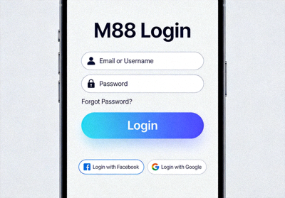 Tampilan halaman login M88 yang dioptimalkan untuk perangkat mobile atau smartphone