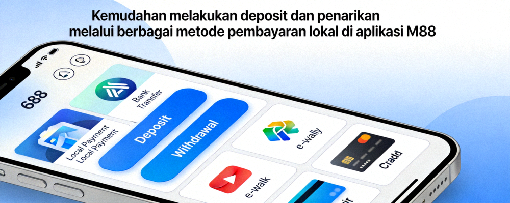 Kemudahan melakukan deposit dan penarikan melalui berbagai metode pembayaran lokal di aplikasi M88