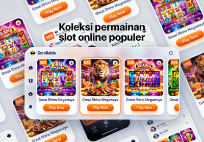 Koleksi permainan slot online populer yang ditampilkan dalam grid yang mudah di-scroll di aplikasi M88